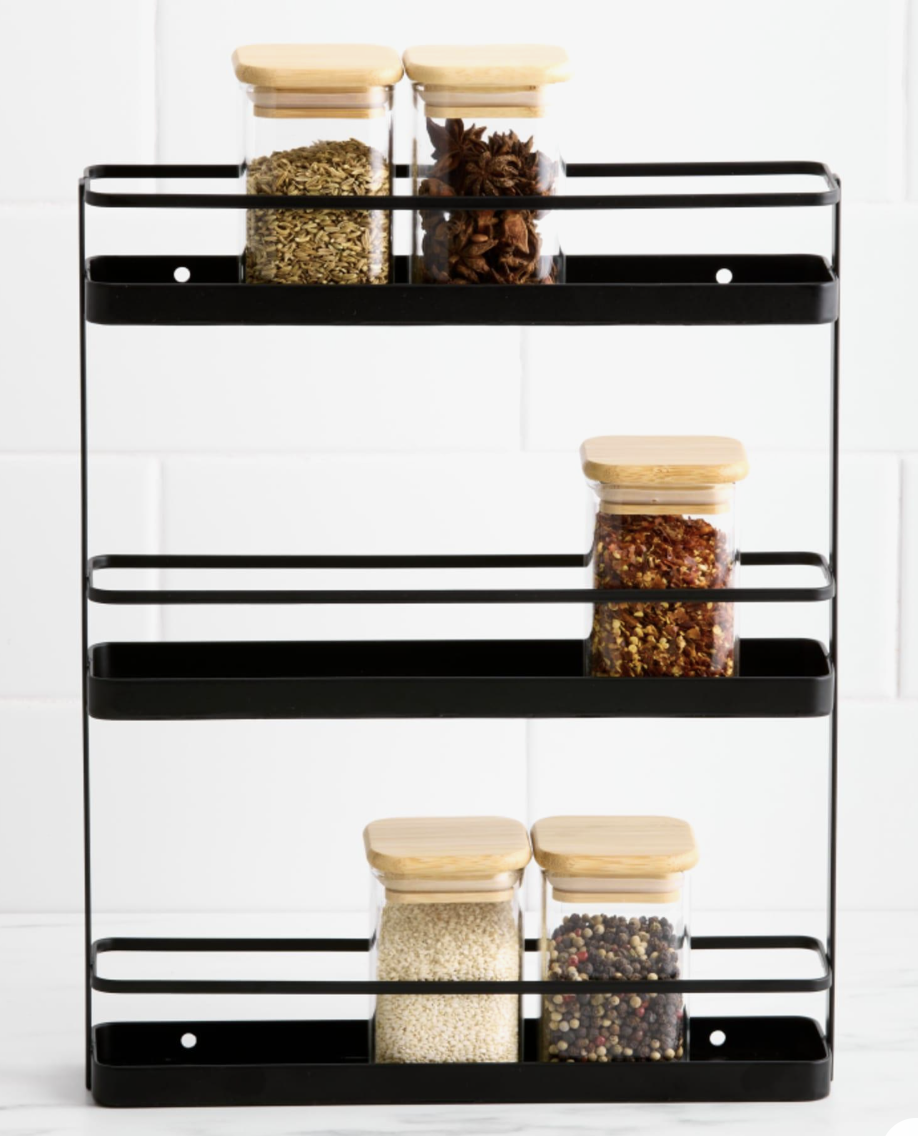 Kitchen Pro Tidy 3 Tier Spice Rack Black